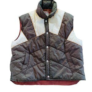 Vintage 70s Sigallo Mens Puffer Vest Size L Apres Ski Lodge Gorpcore Streetwear